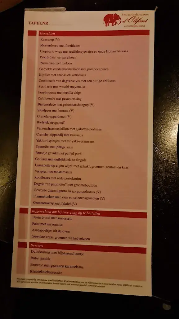 Menu_Restaurant d'Olifant_Heerhugowaard_image_3