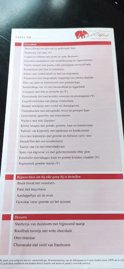 Menu_Restaurant d'Olifant_Heerhugowaard_image_4