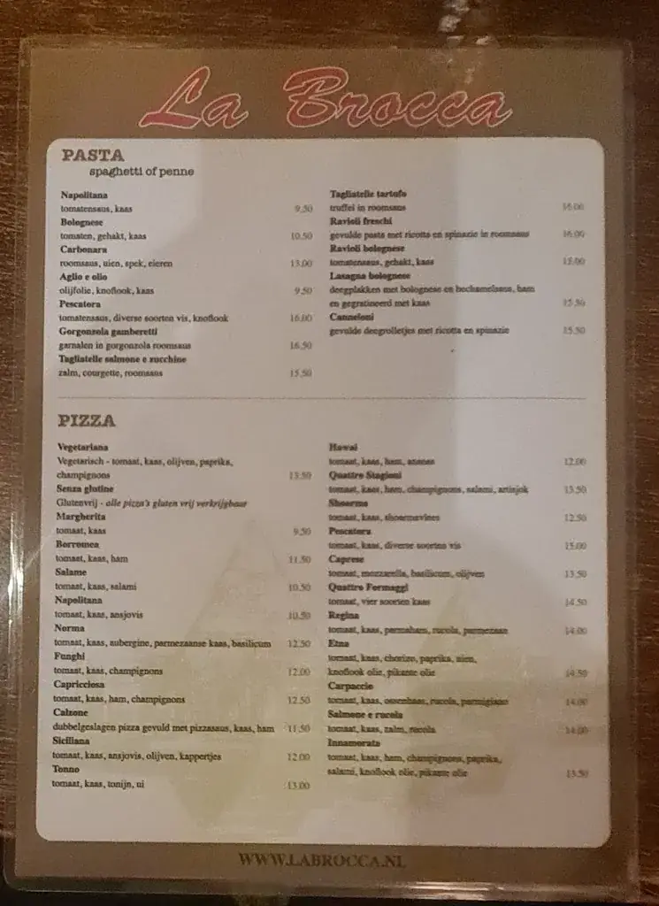 Menu_Ristorante Pizzeria La Brocca_Heerhugowaard_immagine_1