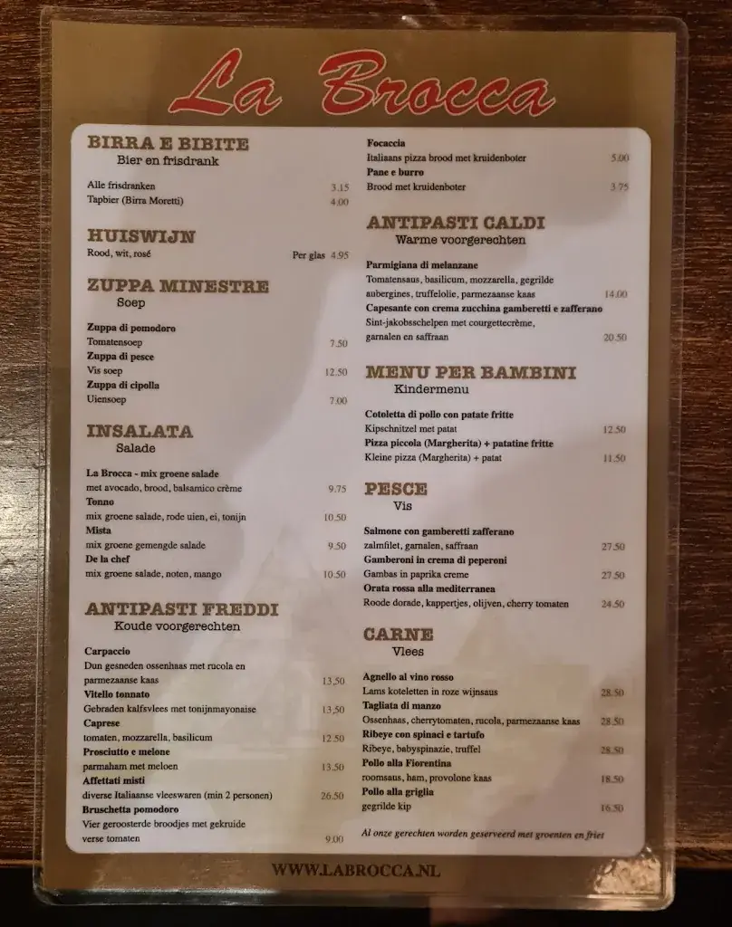 Menu_Ristorante Pizzeria La Brocca_Heerhugowaard_immagine_2