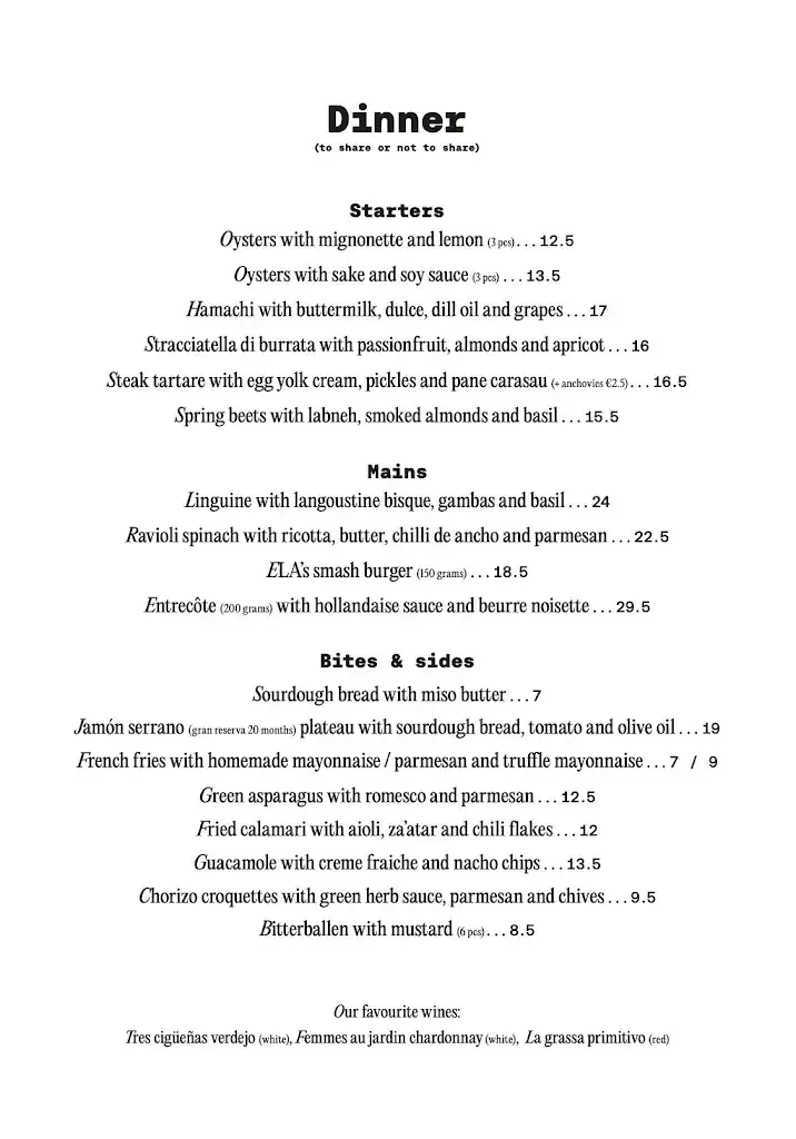 Menu_ELA Restobar_Amsterdam_image_1