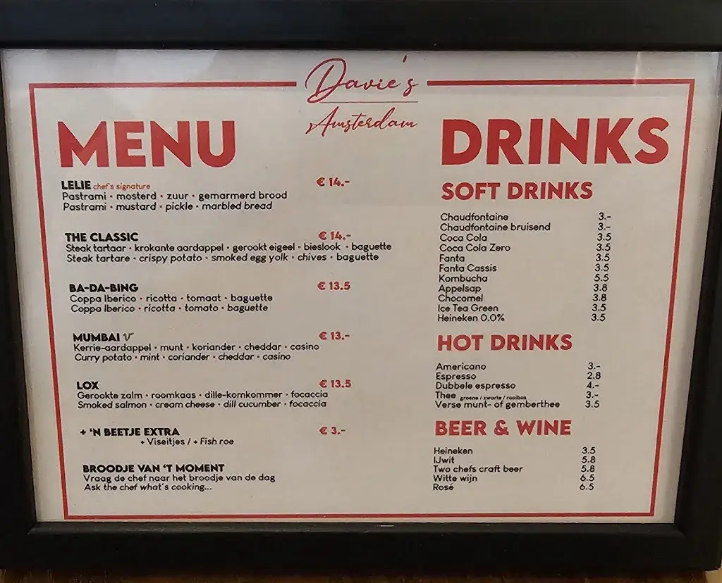 Menu_Davie's Amsterdam_Amsterdam_image_1