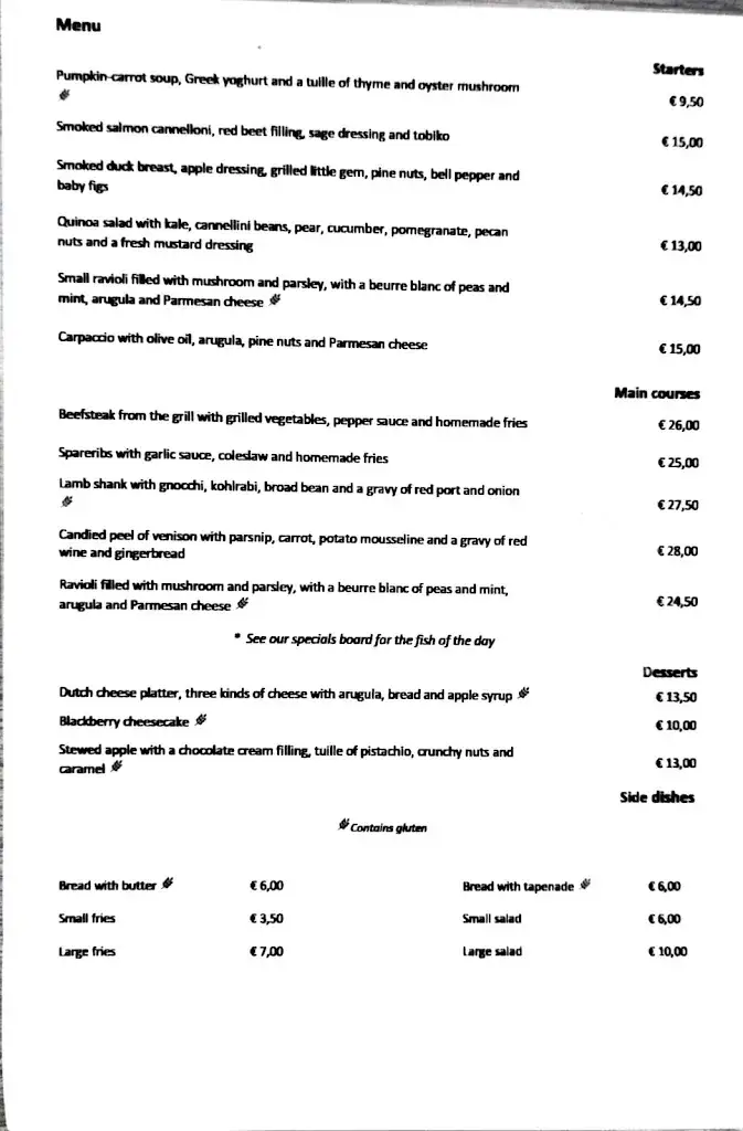 Menu_Café Restaurant De Reiger_Amsterdam_image_2