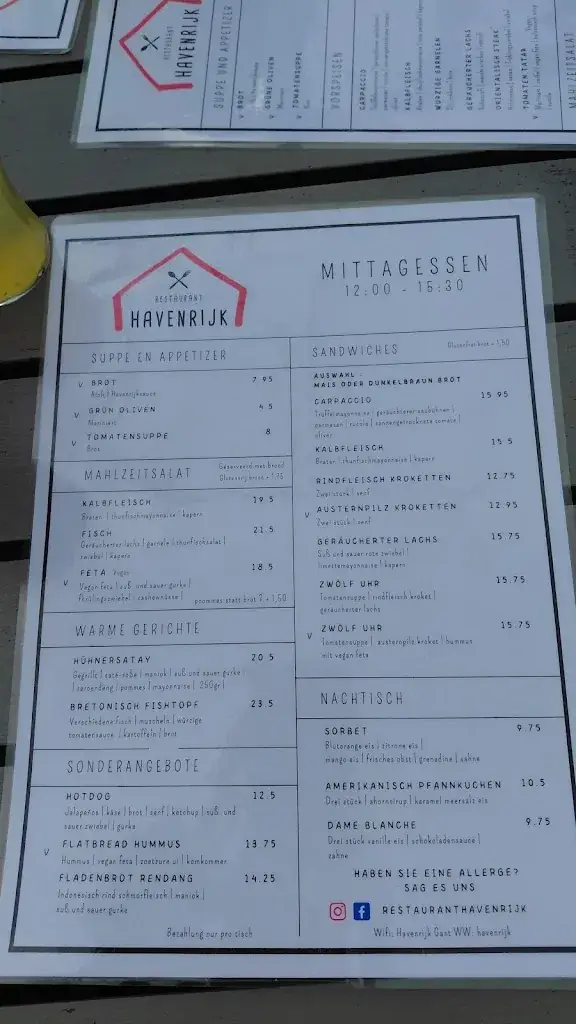 Menü_Restaurant Havenrijk_Uitgeest_Bild_2
