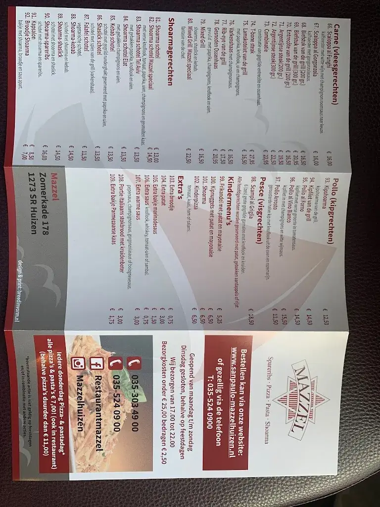 Menu_Restaurant Grillroom Mazzel Huizen_Huizen_image_1