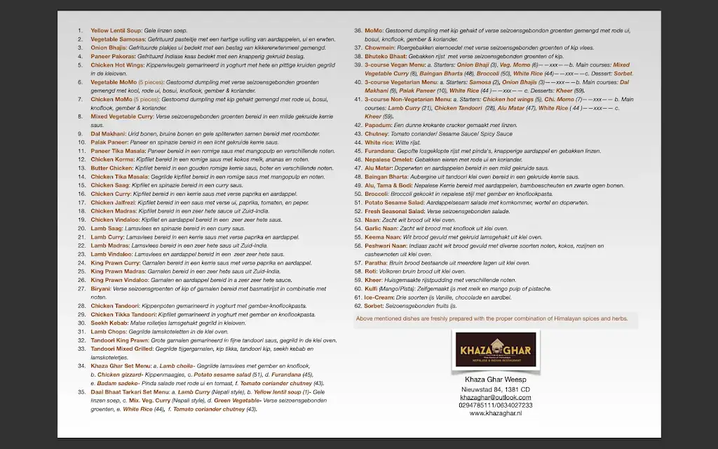 Menu_KHAZA GHAR WEESP_Weesp_image_1