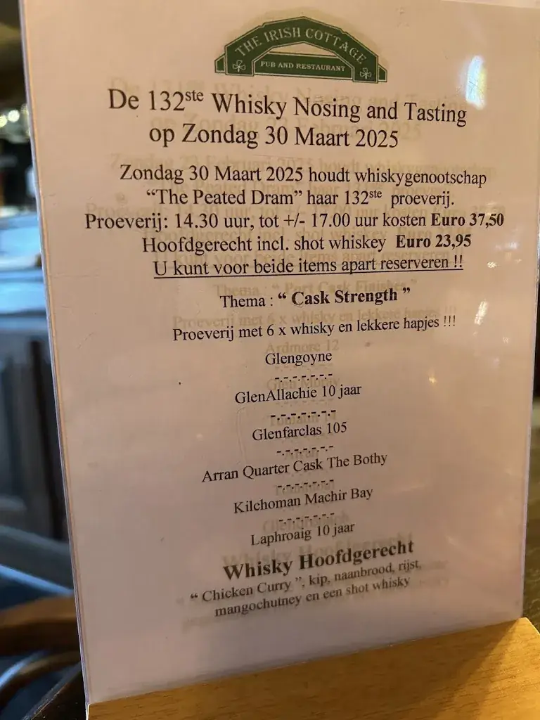 Menu_The Irish Cottage_Niedorp_imagen_1