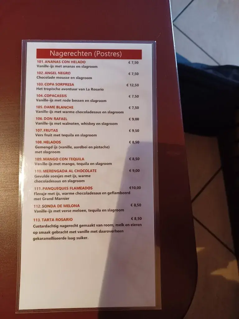 Menü_La Rosario Lisse Argentijns Grill restaurant_Lisse_Bild_2