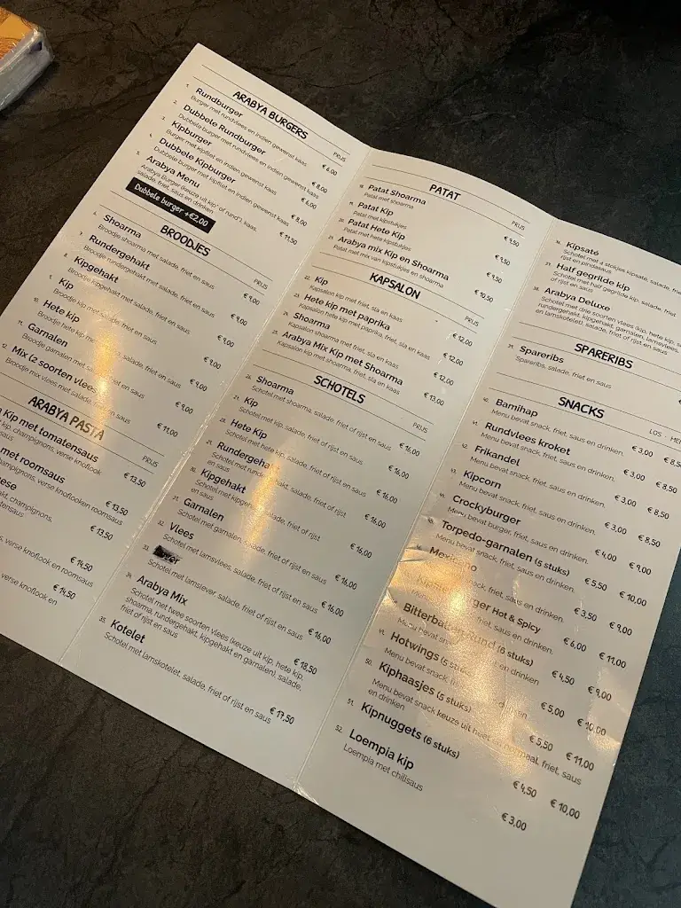 Menu_halal Restaurant Arabya Eethuis halal Restaurant Amsterdam_Amsterdam_imagen_1