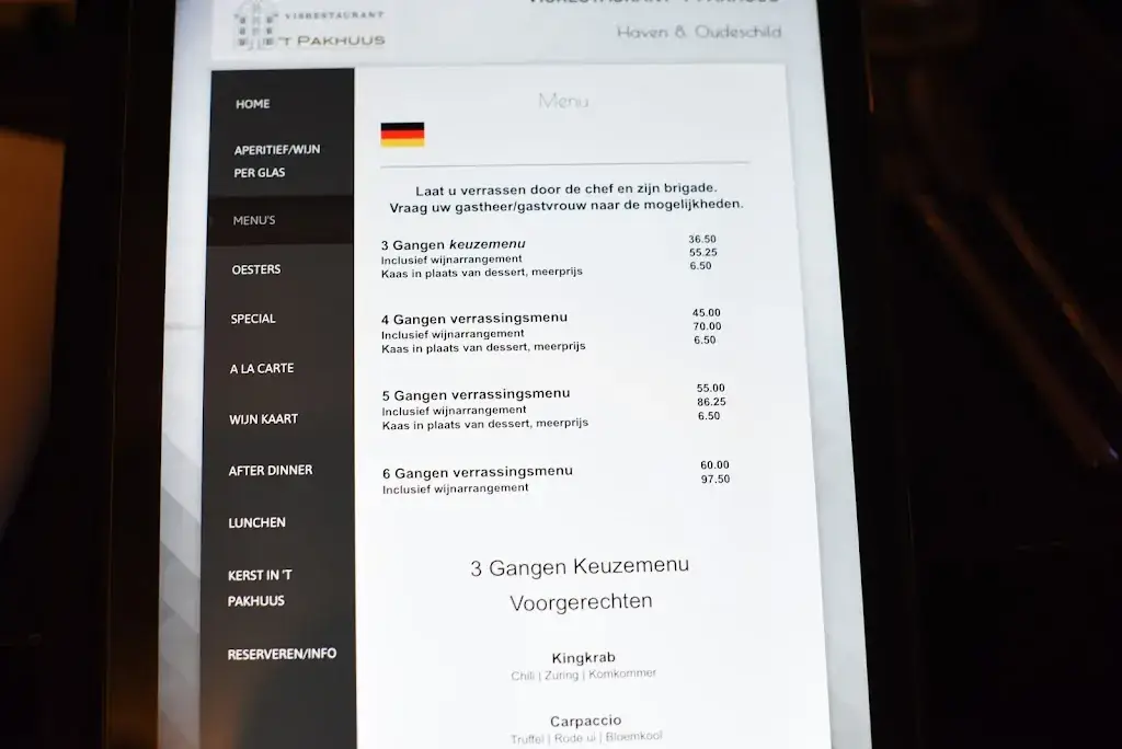 Menu_Restaurant 't Pakhuus_Oudeschild_image_3