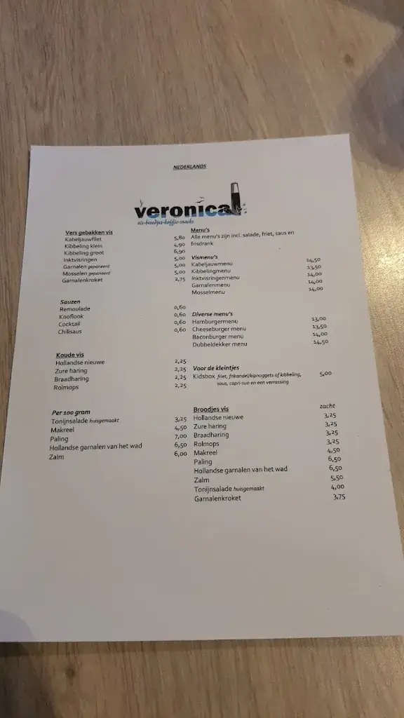 Menu_Vis- en cafetaria Veronica_Oudeschild_image_3