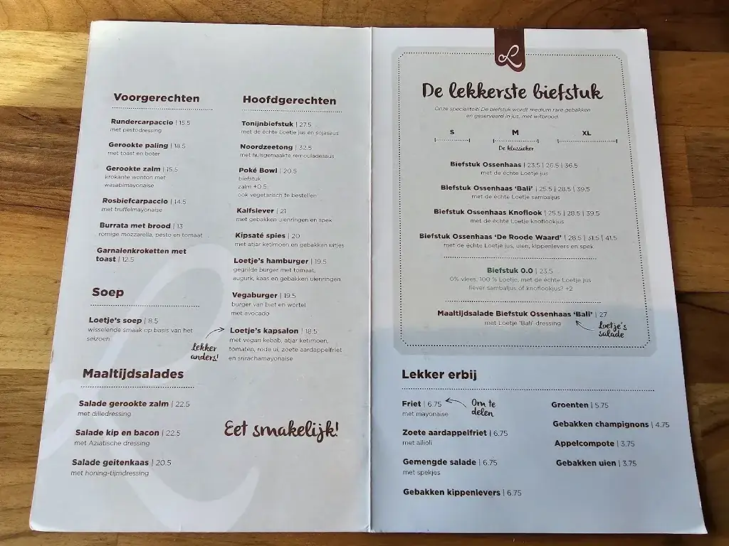 Menu_Loetje Overveen_Overveen_immagine_2