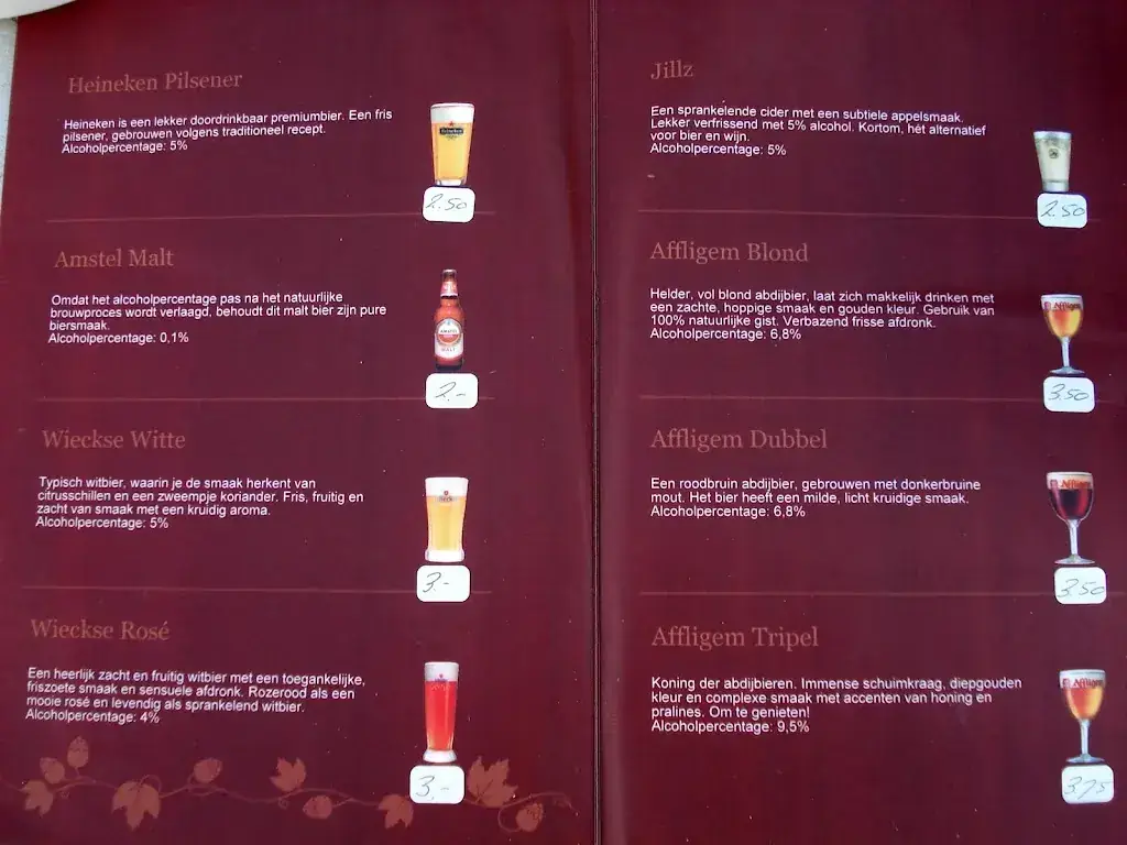 Menü_Hotel-Cafe De Zwaan_Amsterdam_Bild_1