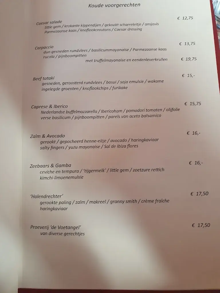 Menu_Restaurant de Voetangel_Amstel_image_1
