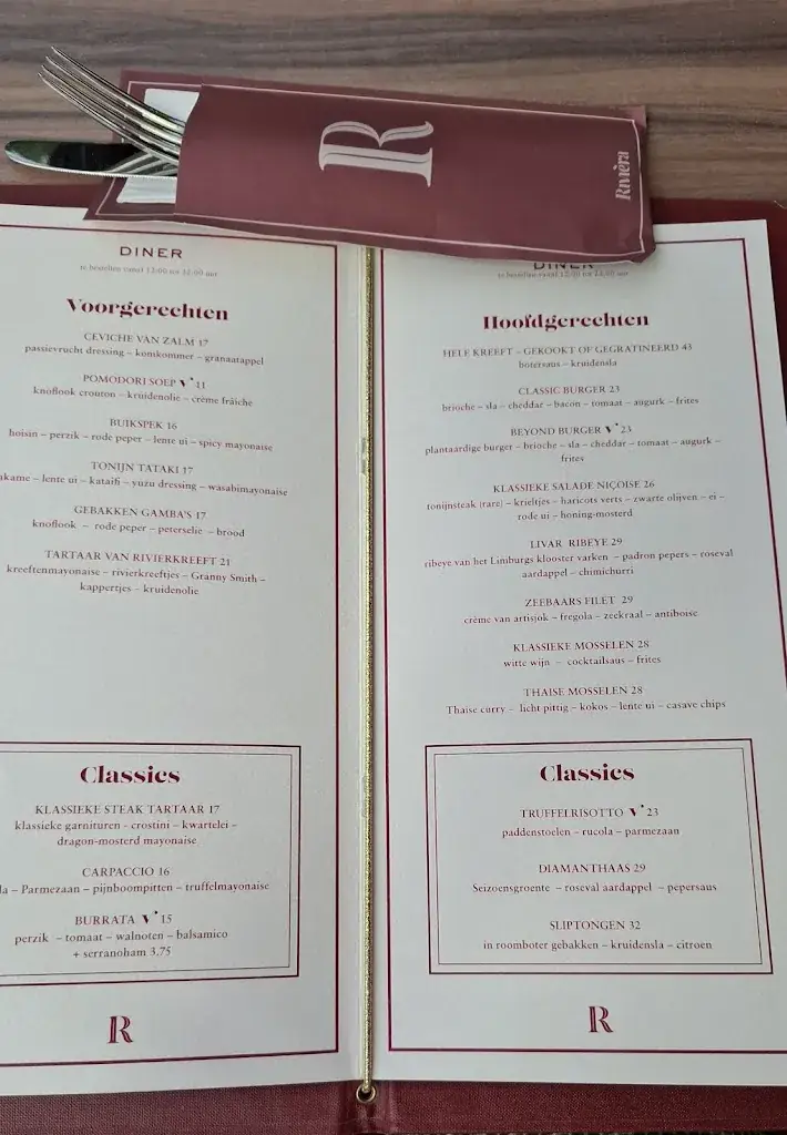 Menu_Restaurant Rivièra_Amstel_image_1