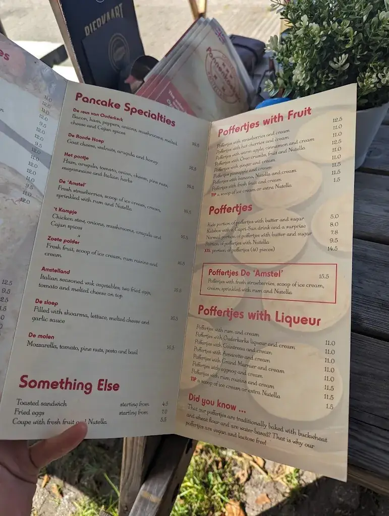 Menu_Pannenkoeken-Poffertjes Restaurant Amstelland Ouderkerk aan de Amstel Geopend Maart t/m oktober_Amstel_image_1