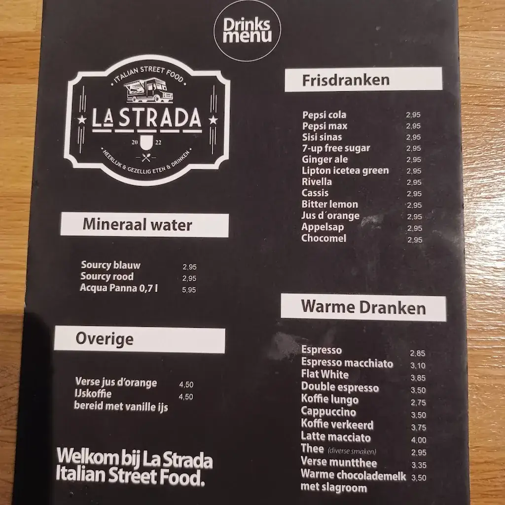 Menu_La Strada Italian Street Food_Leeuwarden_imagen_1