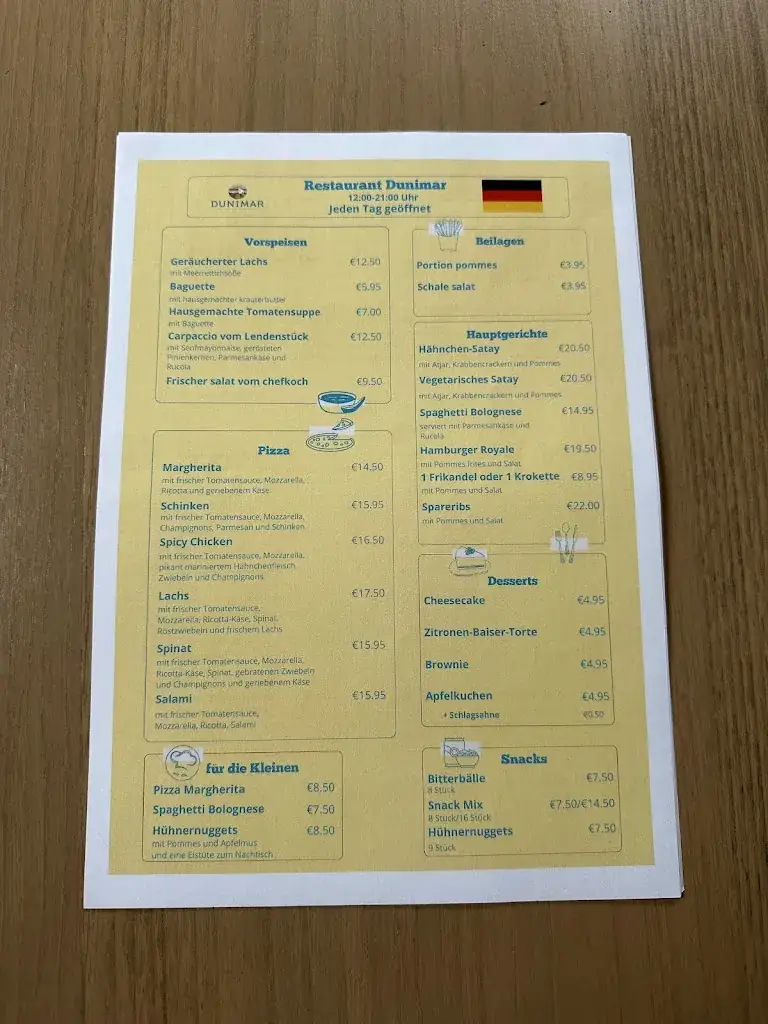 Menu_Restaurant Dunimar_Noordwijkerhout_imagen_1