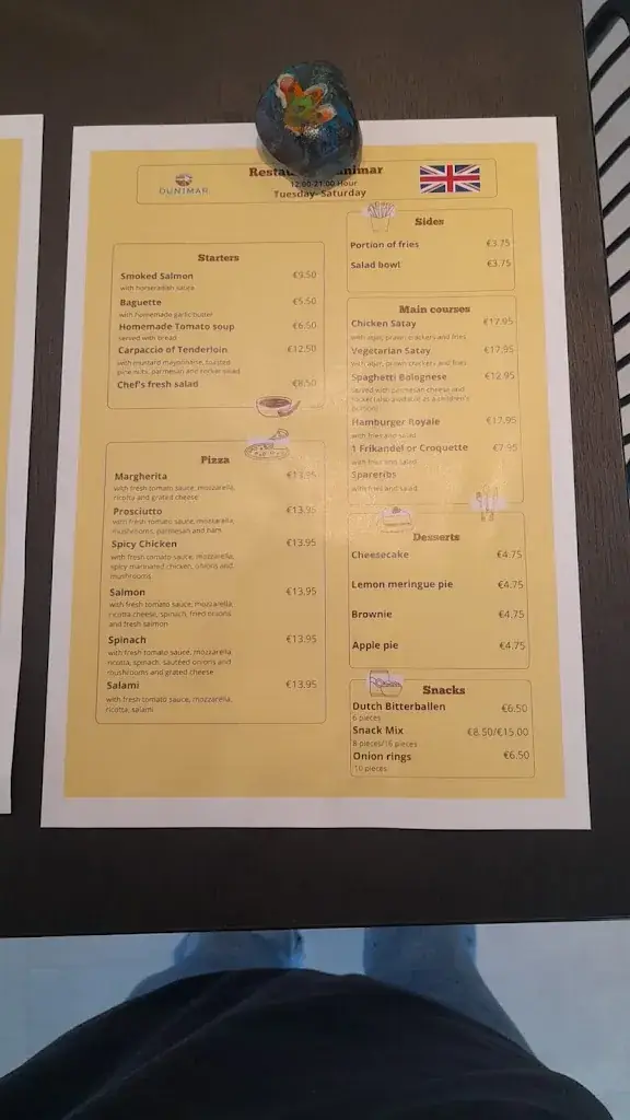 Menu_Restaurant Dunimar_Noordwijkerhout_imagen_2