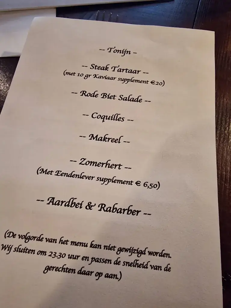 Menu_Huiskamerrestaurant De Kleine Heerlijkheid_Groningen_immagine_1