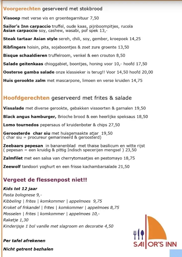 Menu_Brasserie Sailor's Inn_Bruinisse_image_2