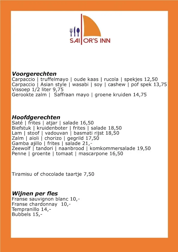Menu_Brasserie Sailor's Inn_Bruinisse_image_4