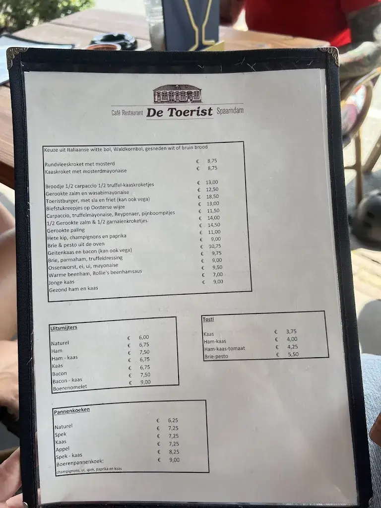 Menu_Café Restaurant De Toerist_Spaarndam_image_1