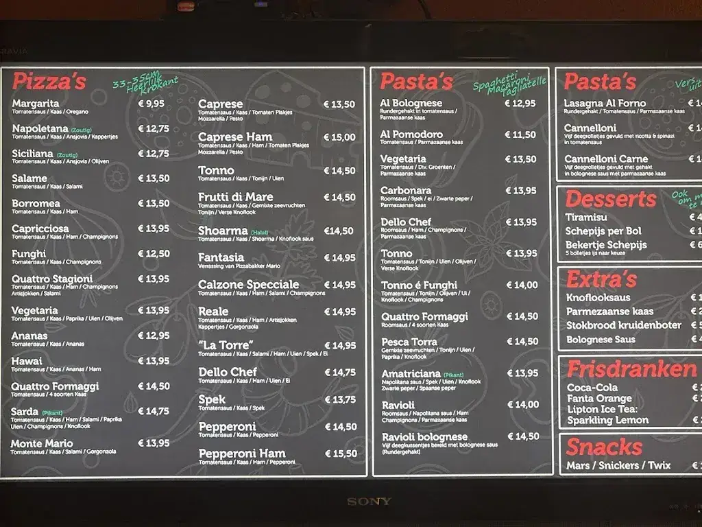 Menu_Pizzeria La Torre_Pancras_image_1