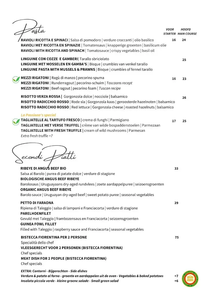 Menu_Restaurant La Passione_Haag_image_1
