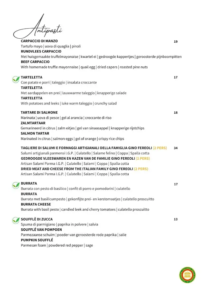 Menu_Restaurant La Passione_Haag_image_2