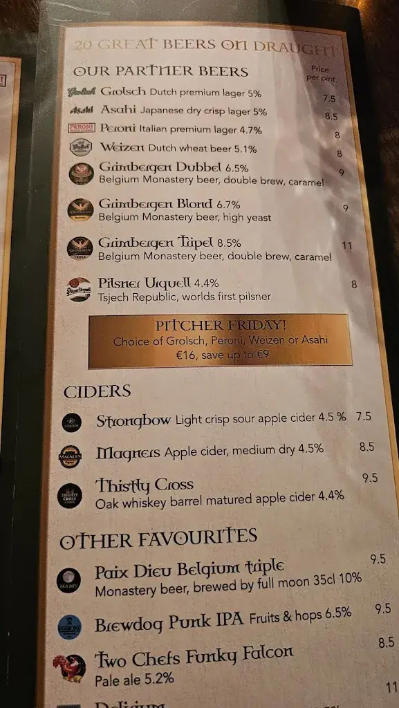 Menu_O'Casey's Irish Pub & Restaurant_Haag_imagen_1