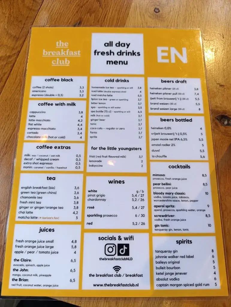 Menu_The Breakfast Club_Amsterdam_immagine_2
