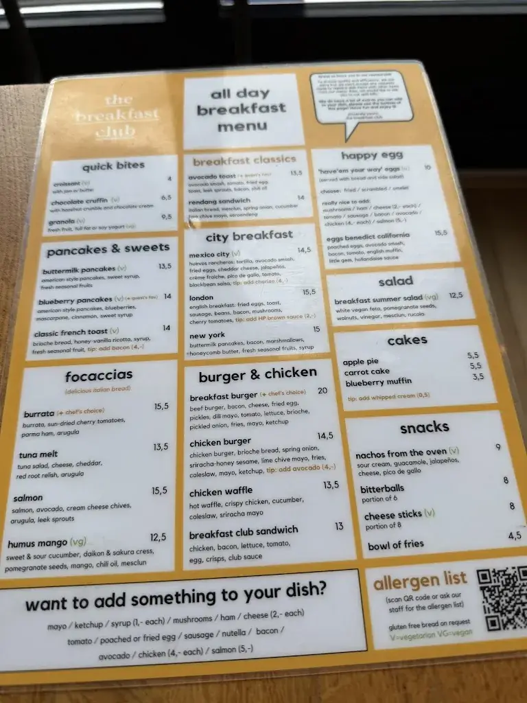 Menu_The Breakfast Club_Amsterdam_immagine_4