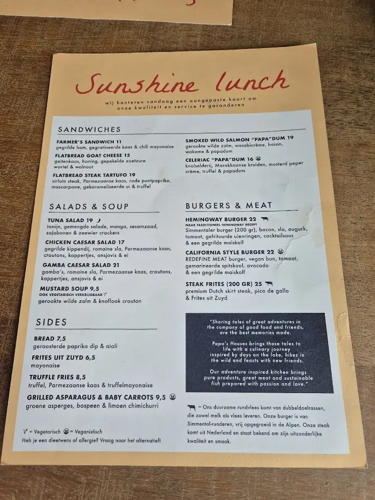 Menu_Papa's Beach House_Hoofddorp_image_1