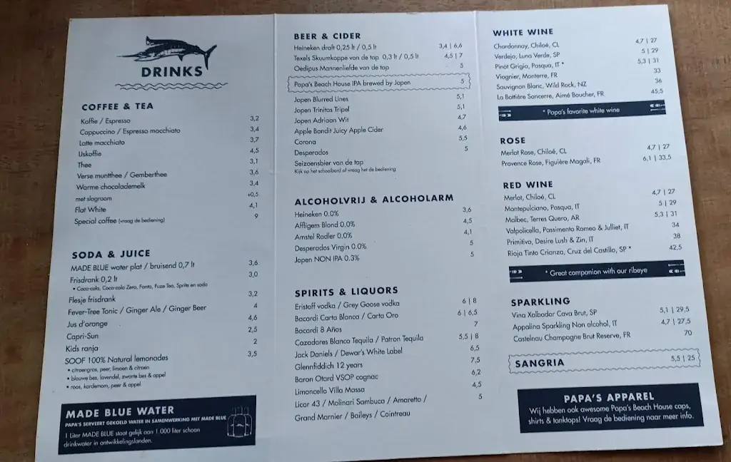 Menu_Papa's Beach House_Hoofddorp_image_2