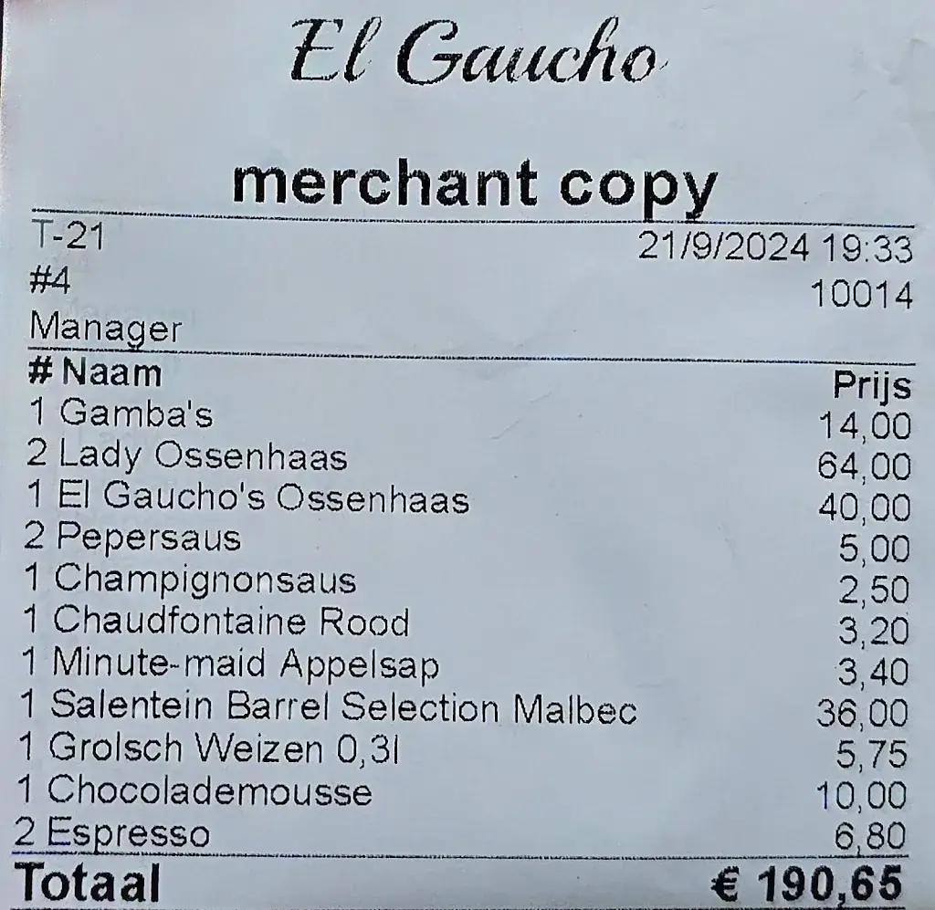 Menu_Steakhouse El Gaucho_Enschede_image_2