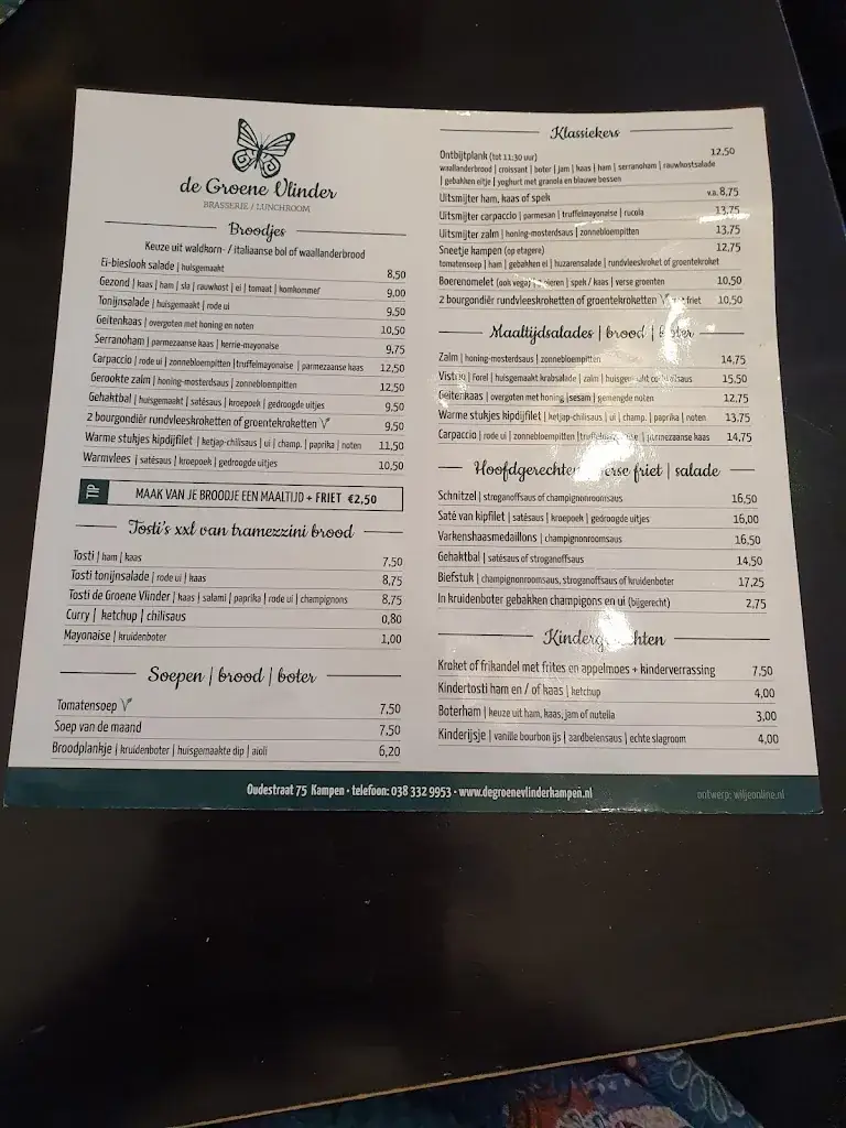 Menu_The Green Butterfly_Kampen_image_1