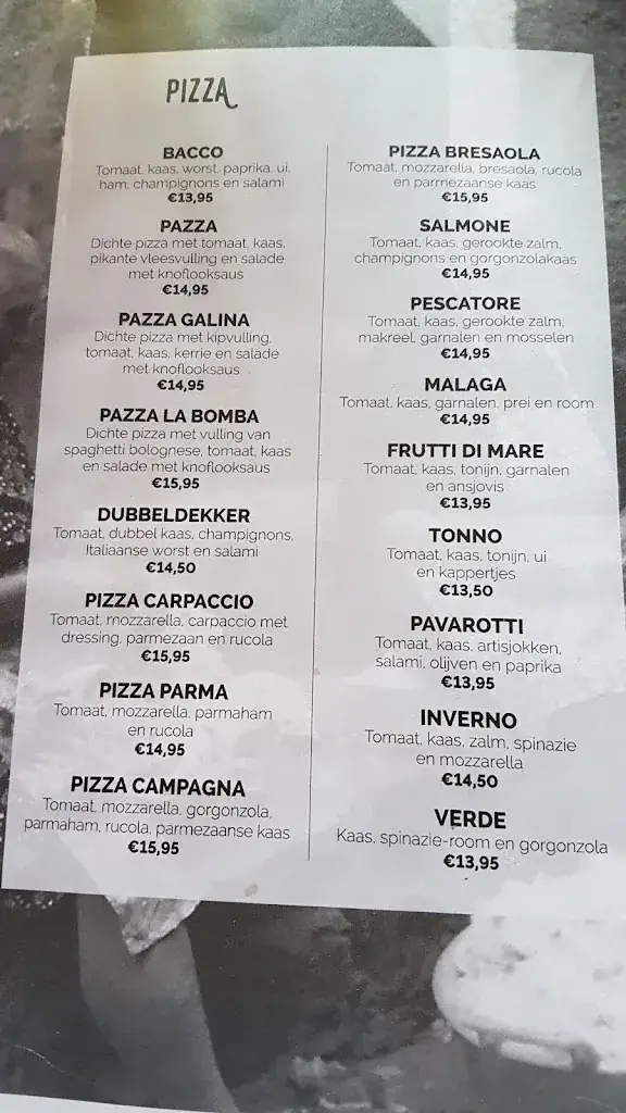 Menü_Italiaans Restaurant Bacco_Hellendoorn_Bild_1