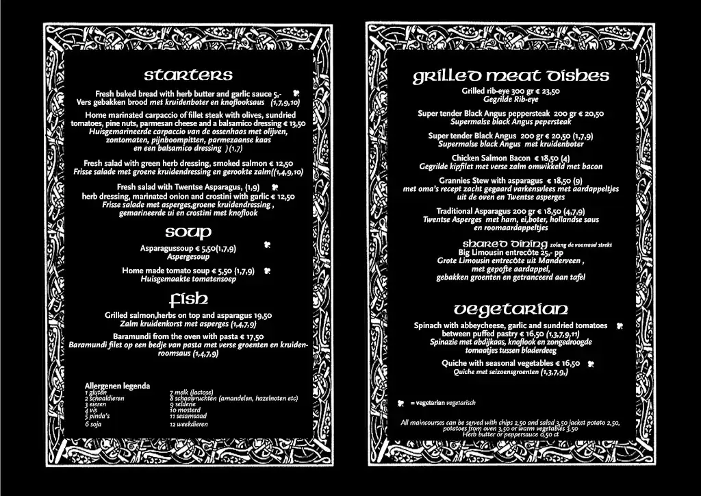 Menu_The Shamrock_Almelo_image_1