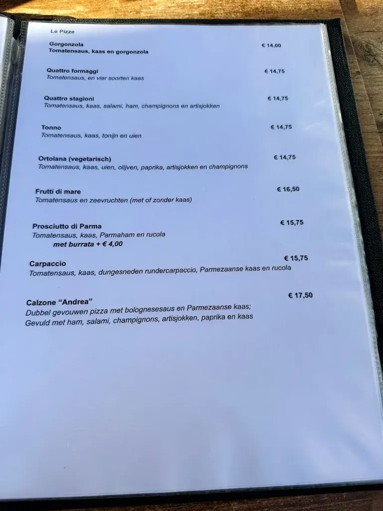 Menü_Ristorante Andrea_Zandvoort_Bild_2