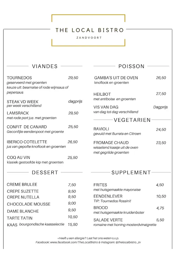 Menu_The local Bistro_Zandvoort_image_1