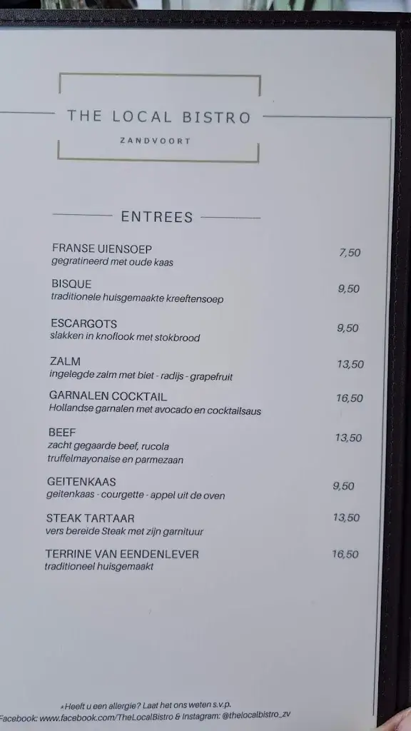 Menu_The local Bistro_Zandvoort_image_4
