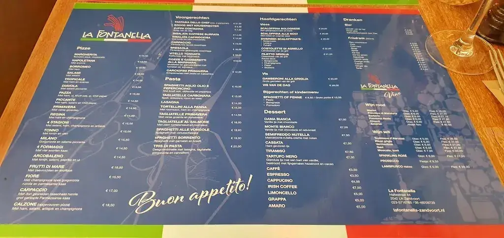 Menu_La Fontanella Pizzeria / Ristorante Italiano_Zandvoort_image_3