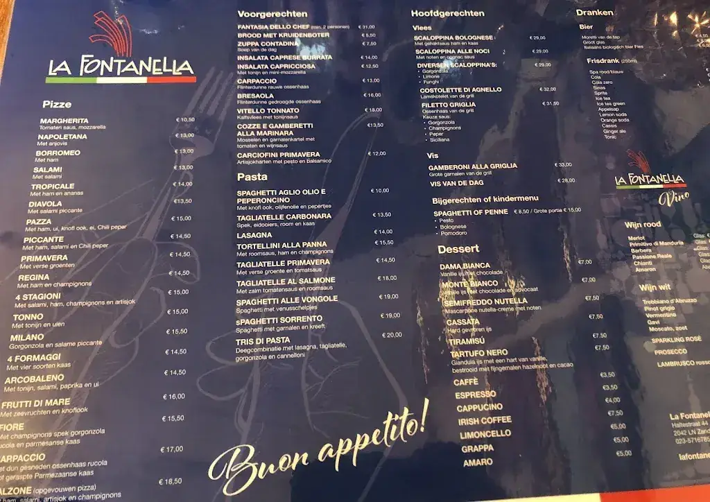 Menu_La Fontanella Pizzeria / Ristorante Italiano_Zandvoort_image_4