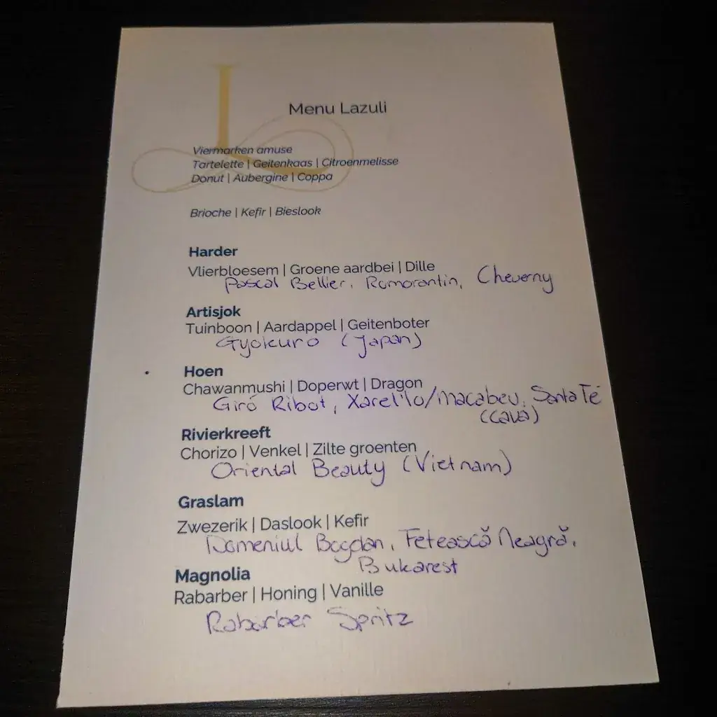 Menu_Restaurant Lazuli_Enschede_imagen_3