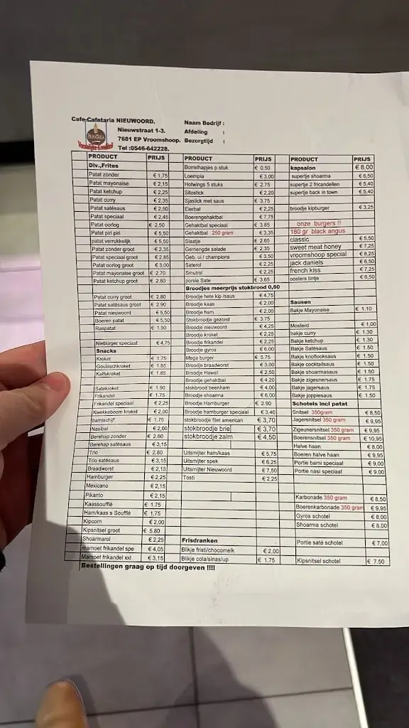 Menu_Café-Cafetaria Nieuwoord_Vroomshoop_image_1