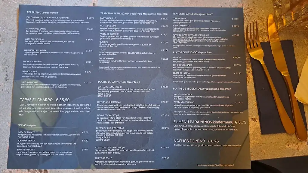 Menu_Restaurant El Charro_Haaksbergen_image_1