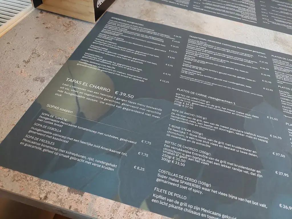 Menu_Restaurant El Charro_Haaksbergen_image_2