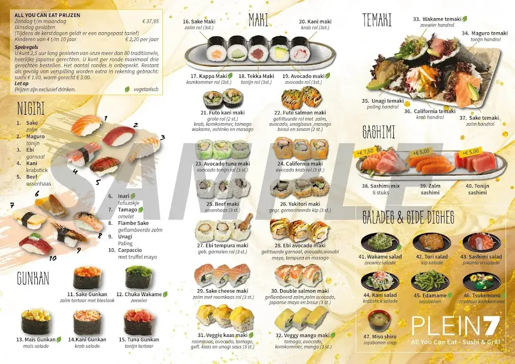 Menü_Plein7 Sushi en Grill_Raalte_Bild_1