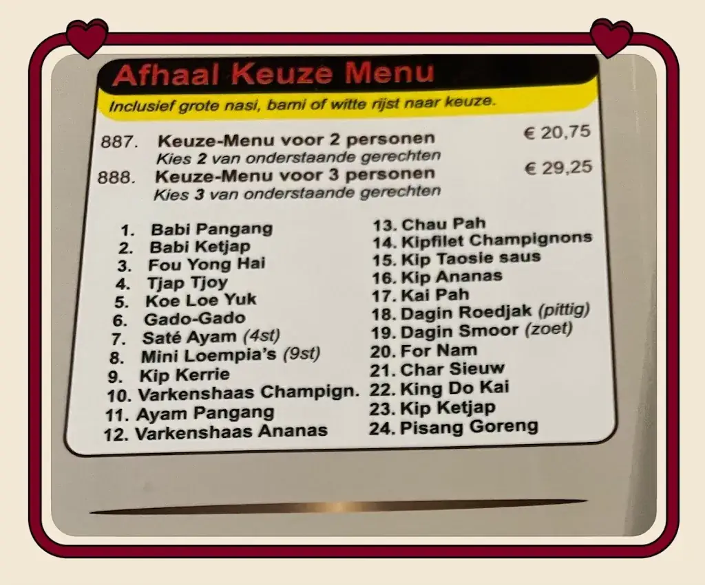 Menu_Chinees-Indisch Restaurant Kota Radja_Vroomshoop_image_1